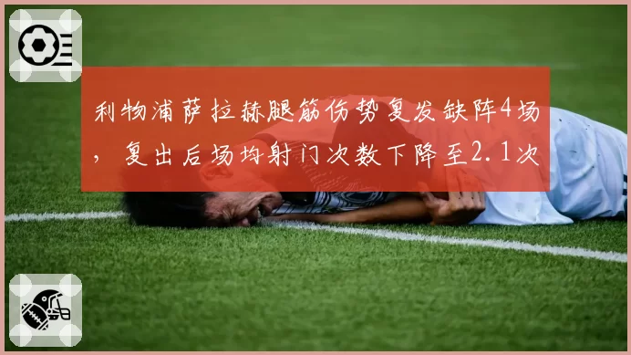 利物浦萨拉赫腿筋伤势复发缺阵4场，复出后场均射门次数下降至2.1次